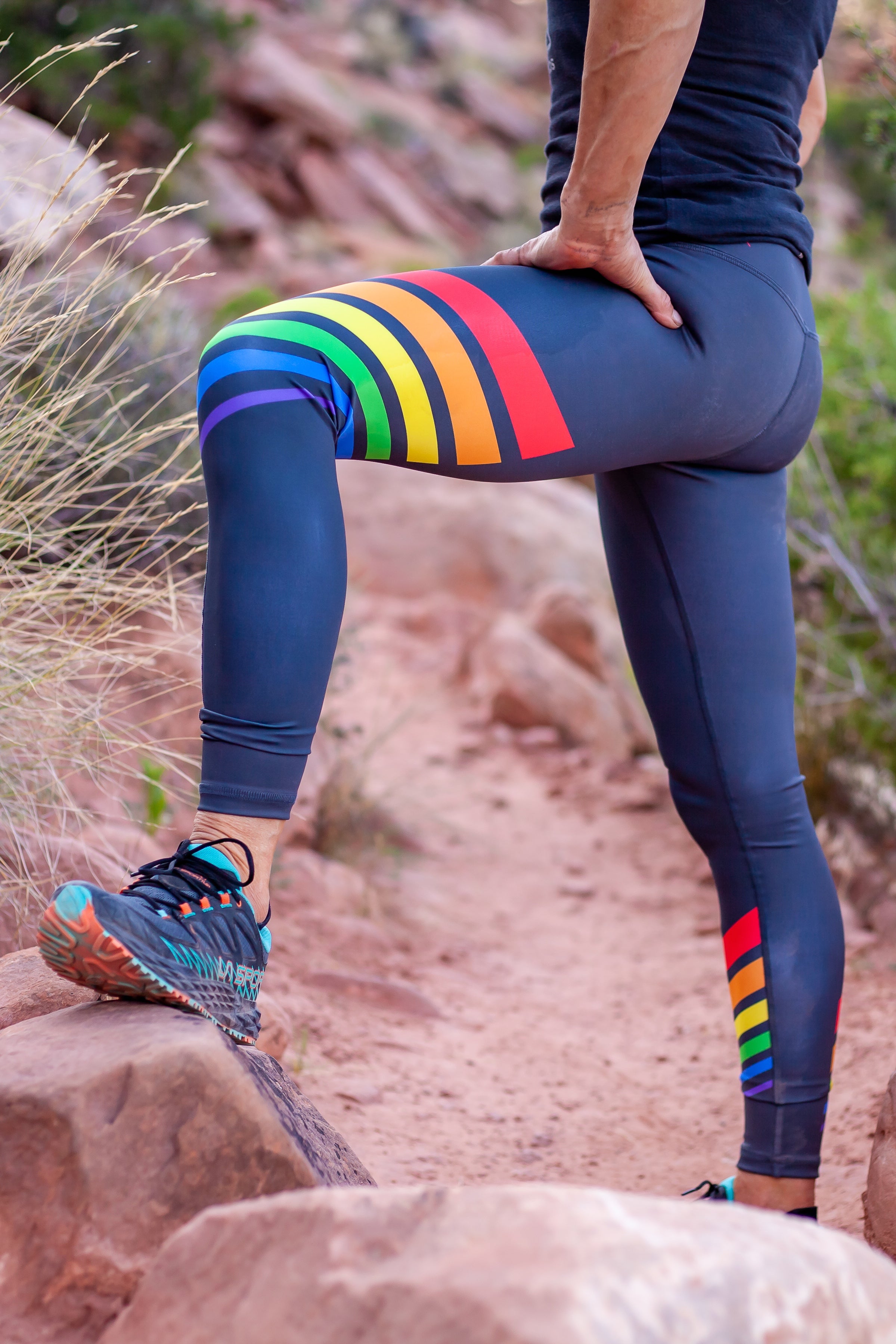 Vintage Rainbow Core Legging, Slate